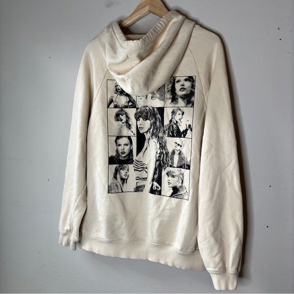 Taylor Swift The Eras Tour Cream Hoodie with Black Backside Print Size M - Picture 10 of 10